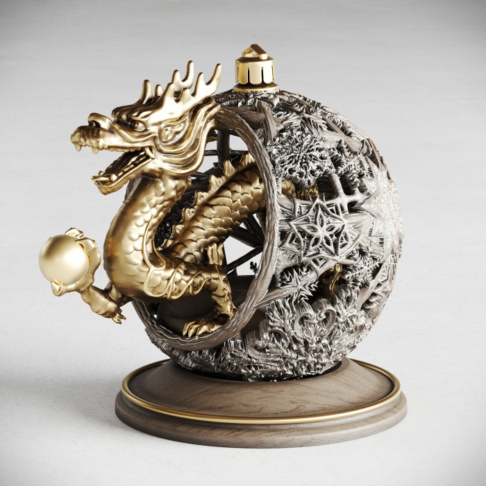 Souvenir made of solid beech "Dragon in a ball"